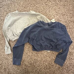 NWT Aerie Blue and Gray Crop Tops